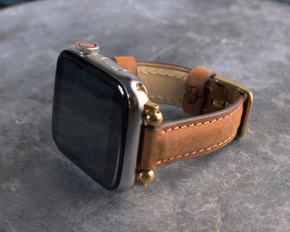 Cinnamon Slim Leather Apple Watch Band for Women - Image 1