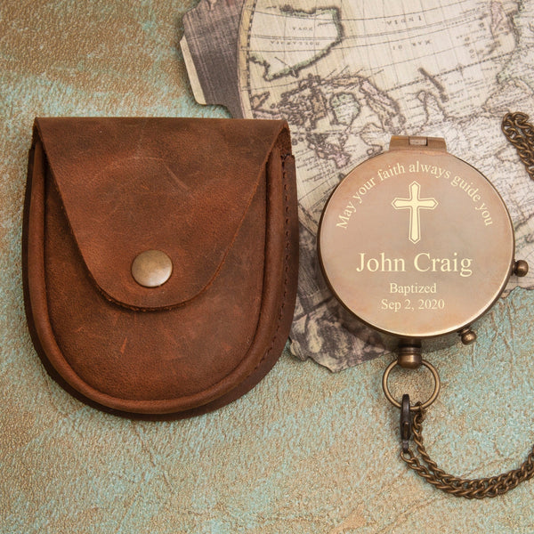 Personalized Engraved Compass: Religious Gift for First - Image 2