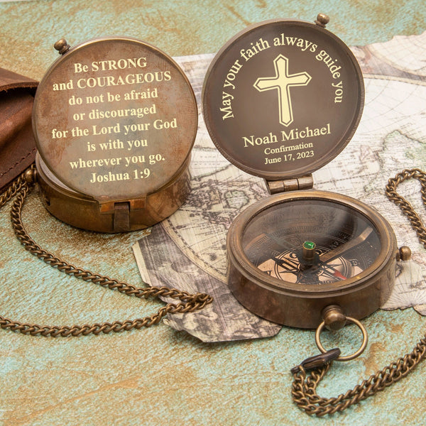 Personalized Engraved Compass: Religious Gift for First - Image 3