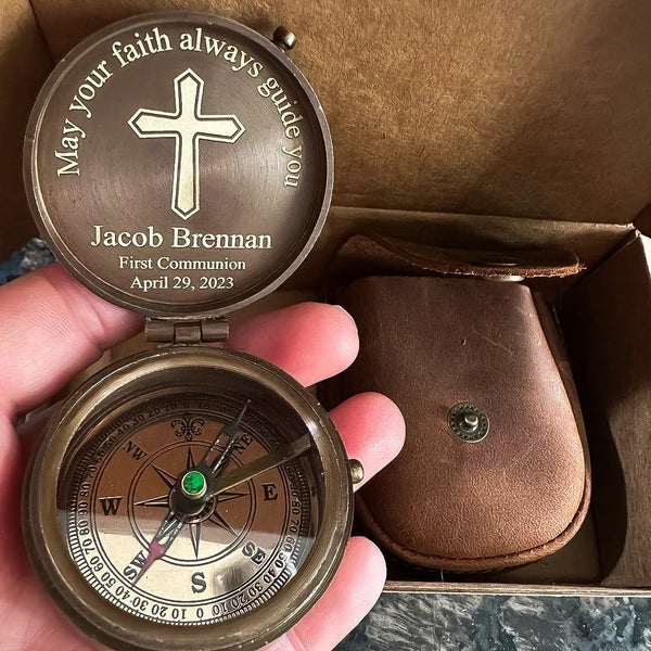 Personalized Engraved Compass: Religious Gift for First - Image 4