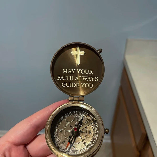 Personalized Engraved Compass: Religious Gift for First - Image 5