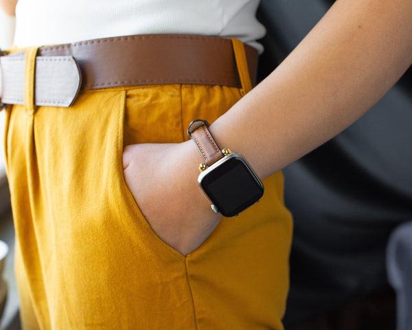 Cinnamon Slim Leather Apple Watch Band for Women - Image 9